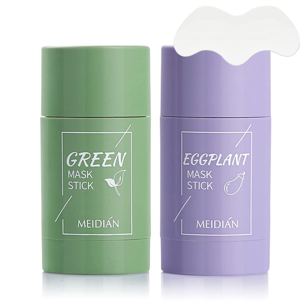 MEIDIAN EGGPLANT MASK STICK 8個セット Meidian 2PCS - Green Tea Purifying Clay Stick Mask, Eggplant Face